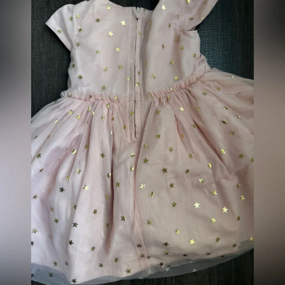 Pink Dress with Gold Stars for Baby Girl
